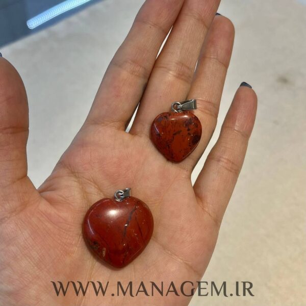 خرید گردنبند قلب سنگ کارنلیان