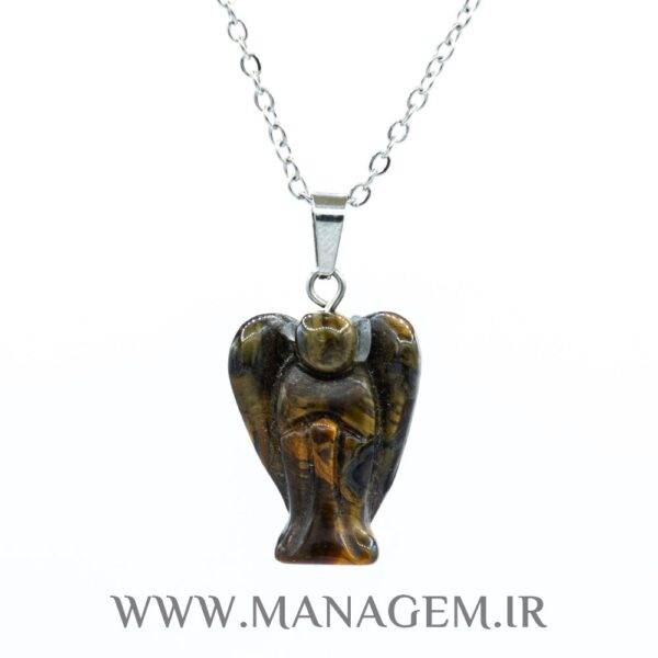 گردنبند سنگ چشم ببر طرح فرشته