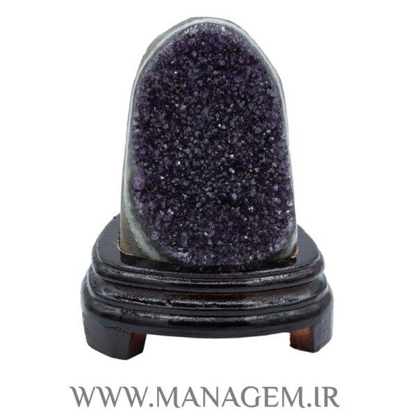 سنگ آمیتیست اروگوئه روی پایه چوبی