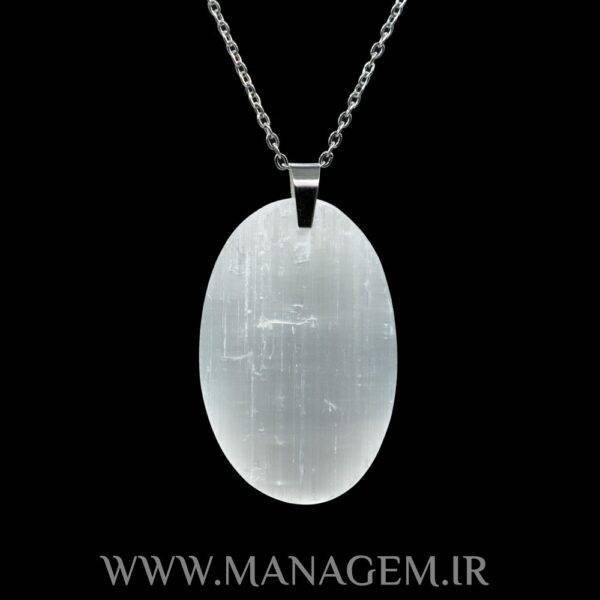 گردنبند بیضی سنگ سلنیت