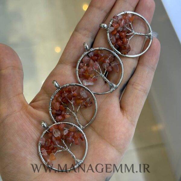گردنبند درخت زندگی سنگ کارنلیان