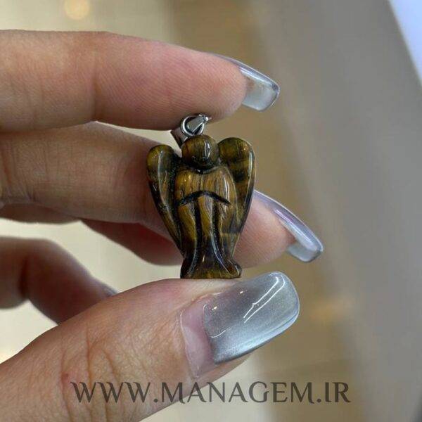 گردنبند سنگ چشم ببر طرح فرشته