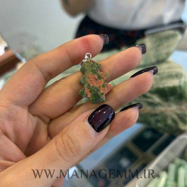 گردنبند سنگ اوناکیت طرح کاج