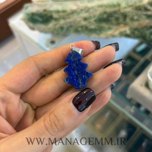 گردنبند سنگ لاجورد طرح کاج 