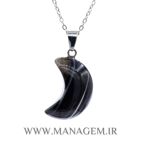 گردنبند ماه عقیق سیاه