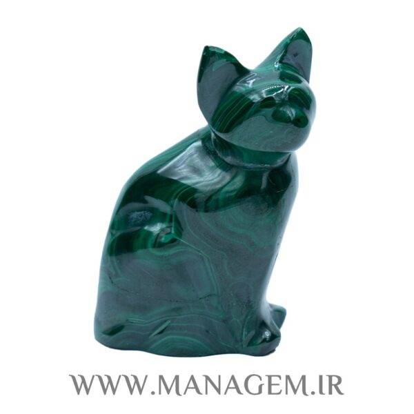مجسمه گربه سنگ مالاکیت