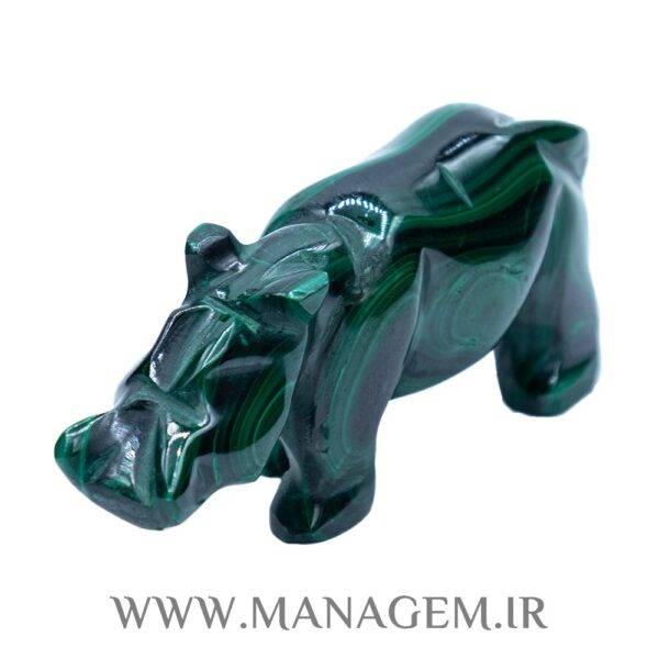 مجسمه سنگ مالاکیت کرگدن