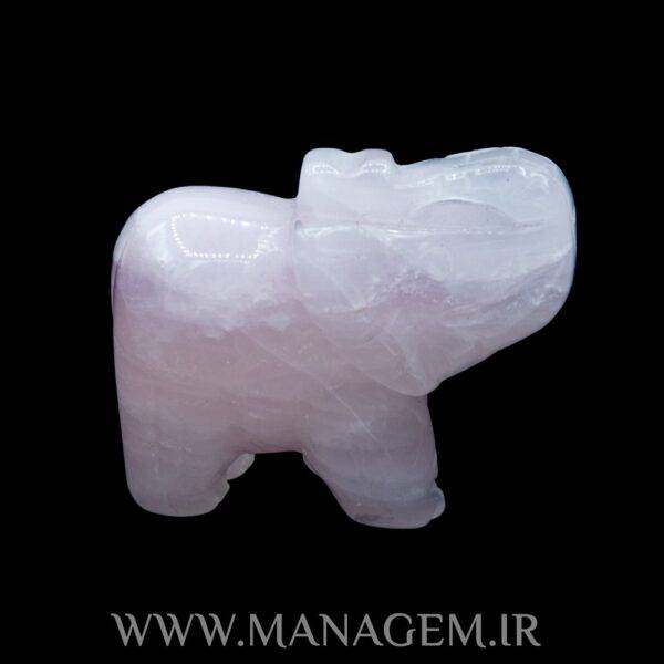 مجسمه فیل رز کوارتز