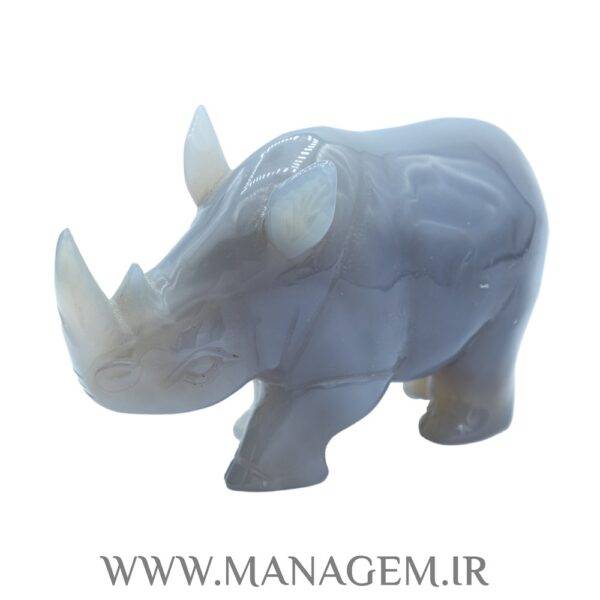 مجسمه کرگدن عقیق و ژئود